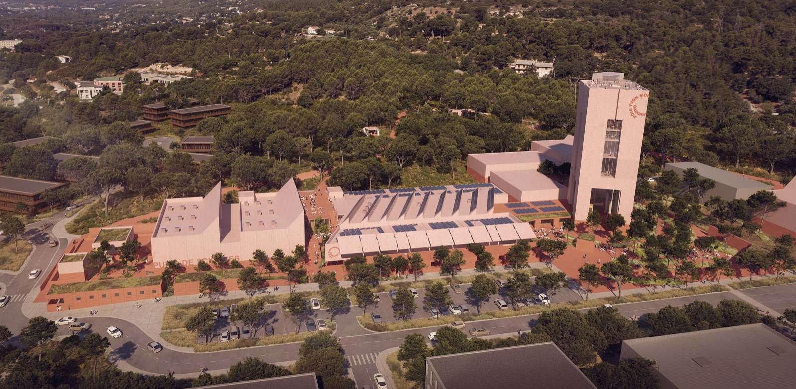 Vista aérea 3D del edificio Chargekeeper